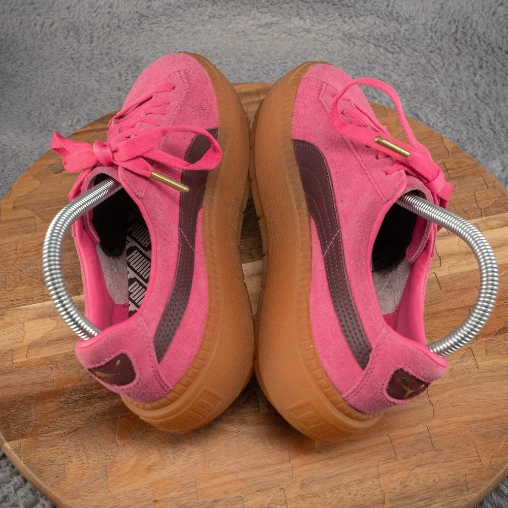 Puma Platform Trace‎ Block Suede Sz 8 Rose Winetasting 367057-02 Sneakers